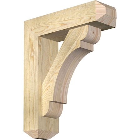 Ekena Millwork Olympic Craftsman Rough Sawn Bracket w/ Offset Brace, Douglas Fir, 6"W x 20"D x 24"H BKT0604X20X24OLY04RDF